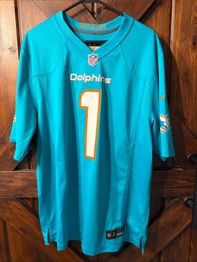Nike Miami Dolphins Teal #1 Tagovailoa Football Jersey